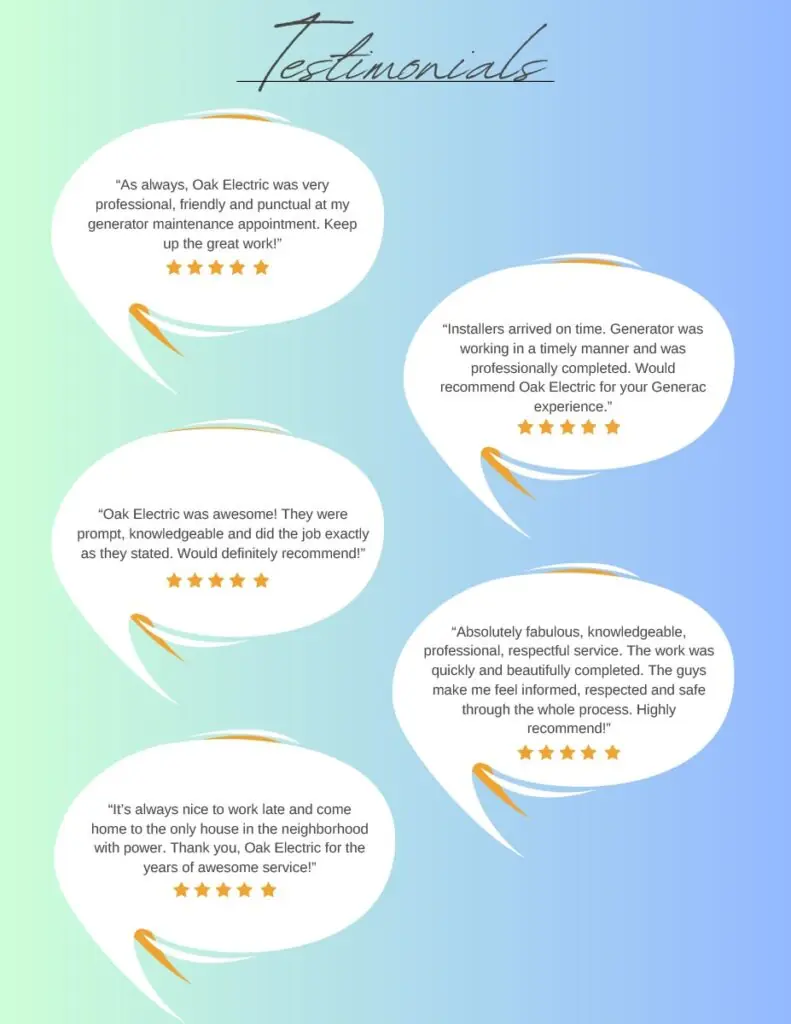 Oak Electric Testimonials